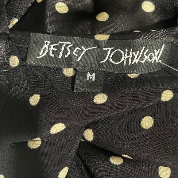 NWT Vintage 90’s Betsy Johnson Wide Leg Polka Dot Overalls Size Medium - Picture 6 of 7